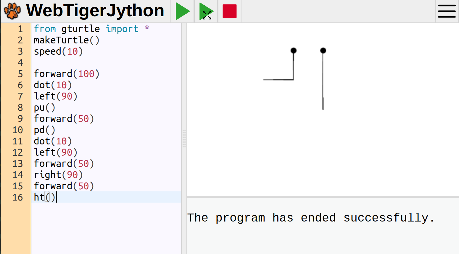 Code und Ausgabe